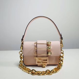 Replica Fendi Fendace Brooch Mini Baguette Bag