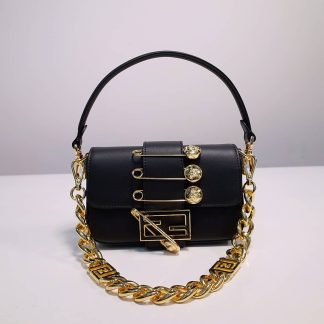 Replica Fendi Fendace Brooch Mini Baguette Bag