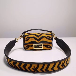 Replica Fendi Baguette Canvas FF Embroidered Shoulder Bag