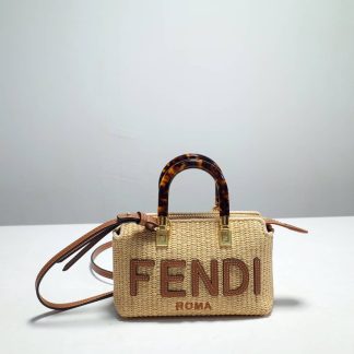 By The Way Bostonreplica Fendi By The Way Mini RaFFia Boston Bag