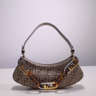 Replica Fendi O'lock Swing Logo-Jacquard Chenille Shoulder Bag