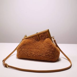 Replica Fendi First Shearling Sheepskin Shoulder Bag