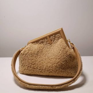 Replica Fendi First Shearling Sheepskin Shoulder Bag