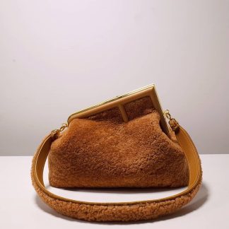 Replica Fendi First Shearling Sheepskin Shoulder Bag