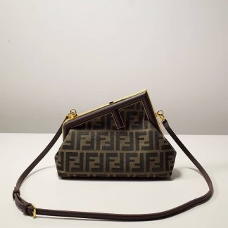 Replica Fendi First Tapestry Fabric FF Motif Clutch Bag