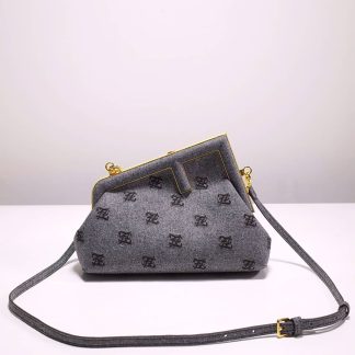 Replica Fendi First Flannel Karligraphy Embroidered Clutch Bag