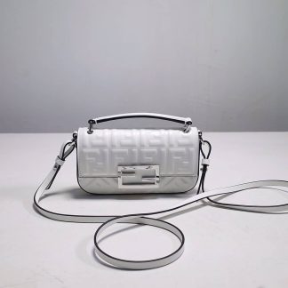 Replica Fendi Nappa Embossed Baguette Shoulder Bag