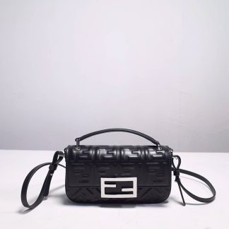 Replica Fendi Nappa Embossed Baguette Shoulder Bag