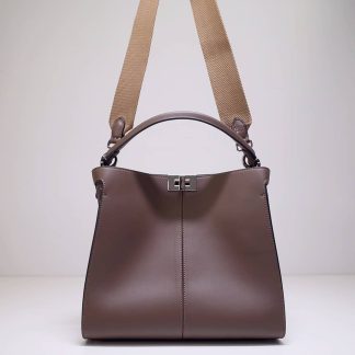 Replica Fendi Peekaboo X-Lite Leather Shoulder Bag