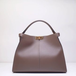 Replica Fendi Peekaboo X-Lite Leather Large Shoulder Bag