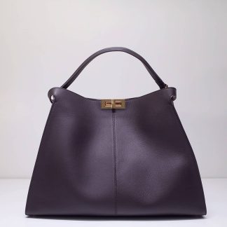 Replica Fendi Peekaboo X-Lite Leather Large Shoulder Bag