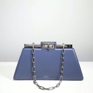 Replica Fendi Peekaboo Cut Leather Shoulder Bag