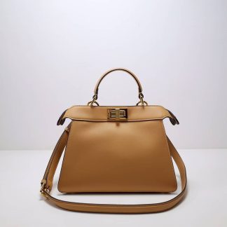 Replica Fendi Iconic Peekaboo Iseeu Top Handle Leather Satchel Bag