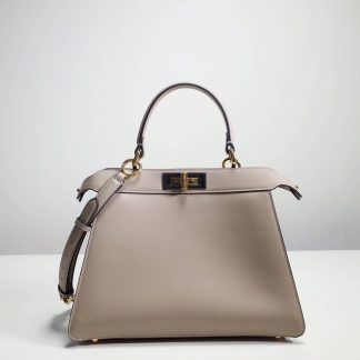 Replica Fendi Iconic Peekaboo Iseeu Top Handle Leather Satchel Bag