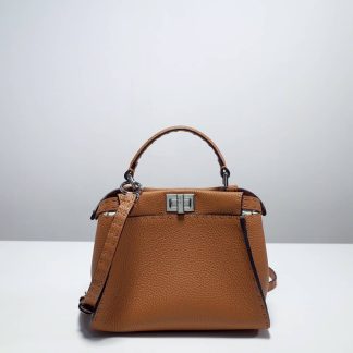 Replica Fendi Selleria Iconic Peekaboo Leather Bag