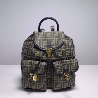 Replica Fendi Zucca Pattern Canvas Rucksack Backpack