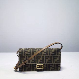 Replica Fendi Baguette Mini Jacquard FF Fabric Bag