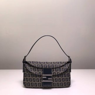 Replica Fendi Vintage Zucchino Double Flap Baguette Bag