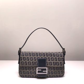 Replica Fendi Zucchino Canvas Mamma Baguette Shoulder Bag