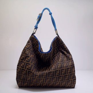 Replica Fendi Zucca Leather Jacquard Hobo Shoulder Bag