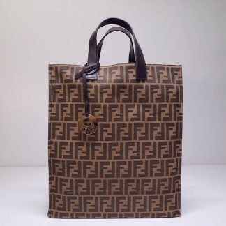 Replica Fendi Zucca Vertical Canvas Shopping Tote Bag