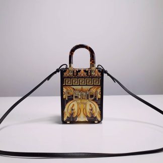 Replica Fendi Sunshine Leather Crossbody Bag