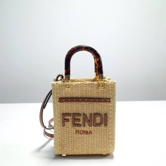 Replica Fendi RaFFia Mini Sunshine Shopper Bag