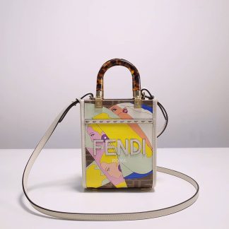 Replica Fendi Printed Fabric Mini Sunshine Shopper Bag