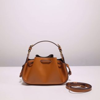 Replica Fendi Pomodorino Mini Leather Bucket Top-Handle Bag