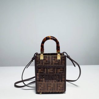 Replica Fendi Sequins Canvas Leather Mini Sunshine Tote