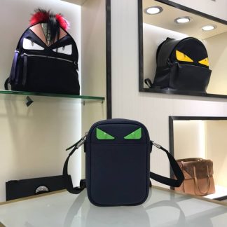 Replica Fendi Monster Eyes Leather Messenger Bag