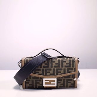 Replica Fendi Baguette Soft Trunk FF Jacquard Fabric Bag