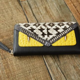 Replica Fendi Fendi Leather Zipper Long Wallet