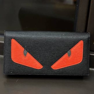 Replica Fendi Bugs Monster Eyes Leather Long Wallet