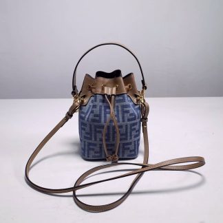 Replica Fendi Mon Tresor Denim Light Blue Bucket Bag