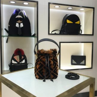 Replica Fendi Womens Mon Tresor Shearling Mini Bucket Bag