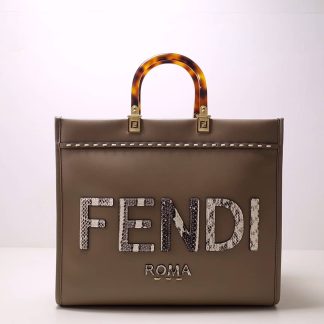 Replica Fendi Sunshine Medium Snakeskin Tote Bag