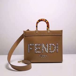 Replica Fendi Sunshine Medium Snakeskin Tote Bag