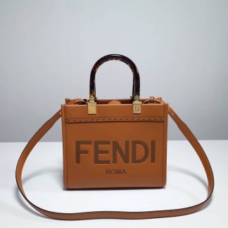 Replica Fendi Sunshine Leather Small Shopper Tote Bag