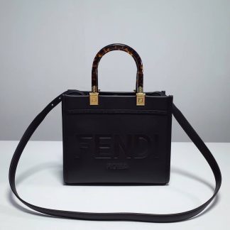 Replica Fendi Sunshine Leather Small Shopper Tote Bag