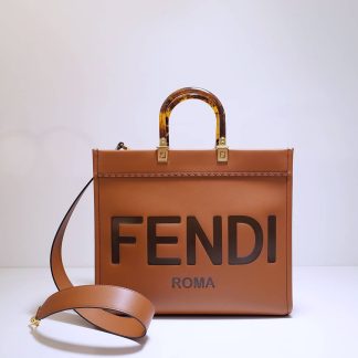 Replica Fendi Sunshine Leather Medium Shopper Tote Bag