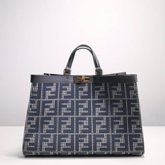 Replica Fendi Houndstooth Canvas Peekaboo X-Tote