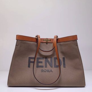 Replica Fendi Peekaboo X-Tote Canvas Leather Bag