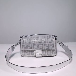 Replica Fendi Baguette Mini Sequins Crystals Bag Silver