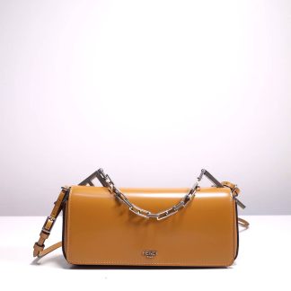 Replica Fendi First Sight Nappa Leather Mini Chain Baguette Shoulder Bag