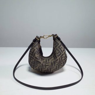 Replica Fendi Fendigraphy Mini Canvas Hobo Bag